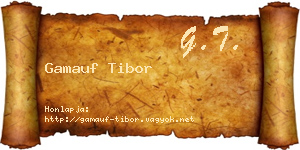Gamauf Tibor névjegykártya